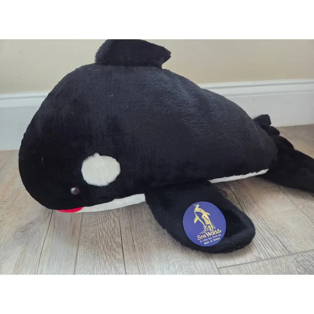 Vintage‎ 1987-1988 Sea World Orca Whale Plush Toy Set With Tags